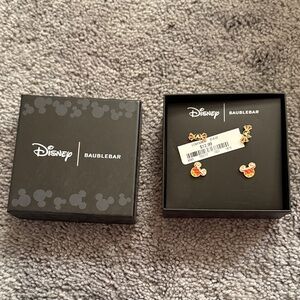 Disney BaubleBar Mickey Mouse Earrings with Red and Gold